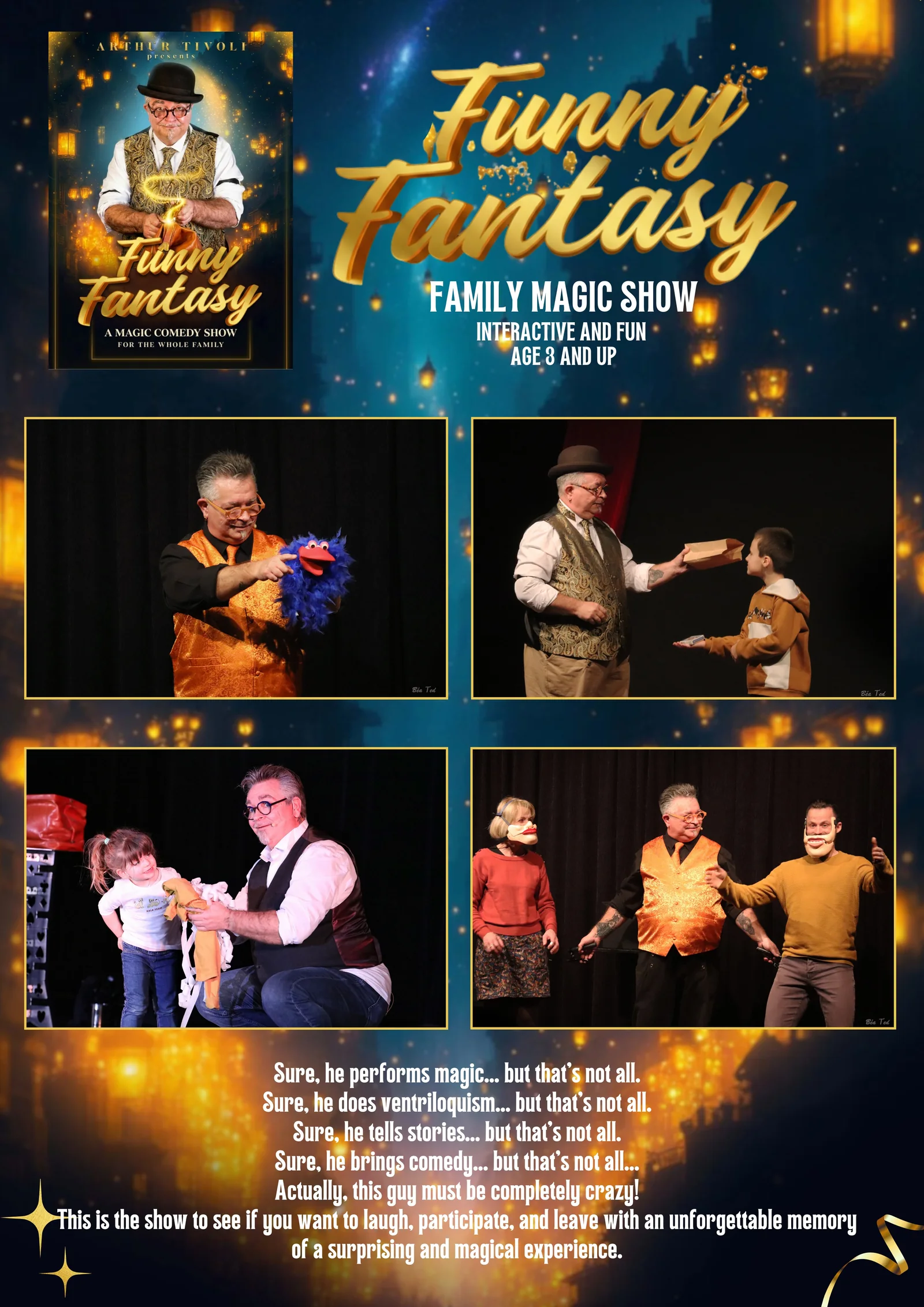 Funny Fantasy live family magic show with comedy and audience participation