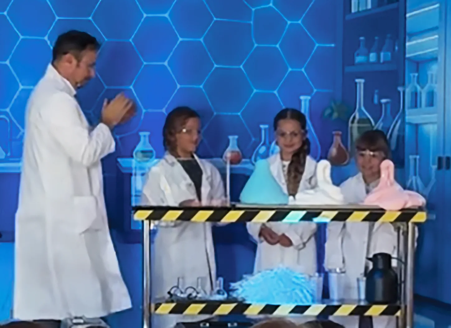 Professor Alchimus interactive science show with live experiments and family audience participation
